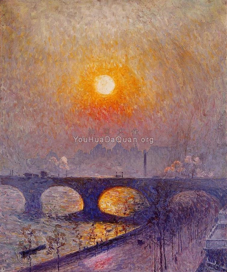 Sunset over Waterloo Bridge - 埃米尔·克劳斯